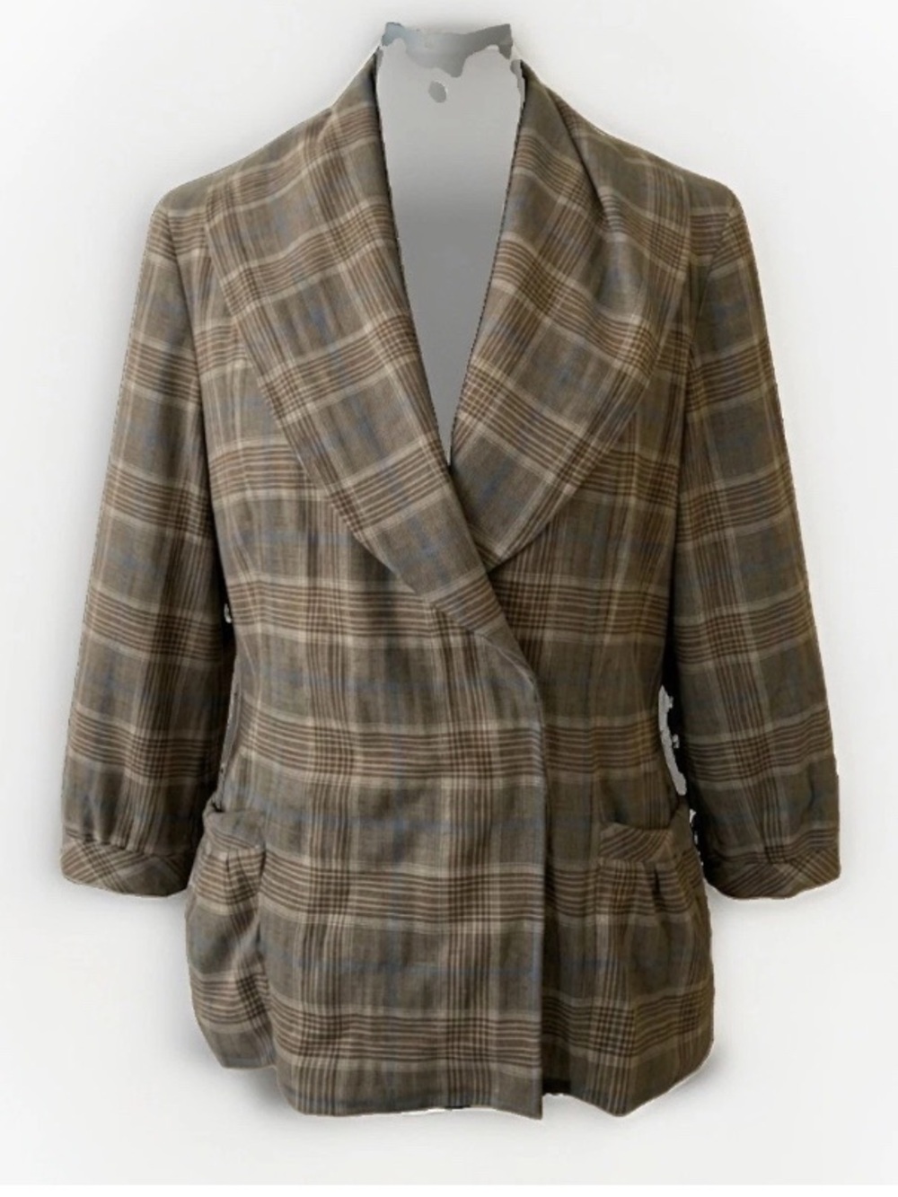 Vintage Y2K Bandolino Brown Plaid for Fall fresh Blazer Dark Academia Preppy